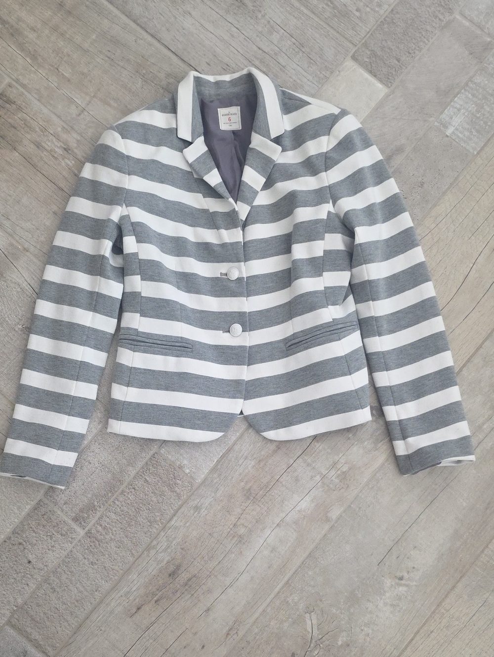 GAP Gray and White Striped Women's Blazer